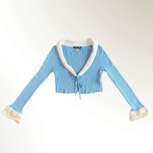 Urban Outfitters Rosie Faux Fur Trim Cardigan Medium - Picture 6 of 6